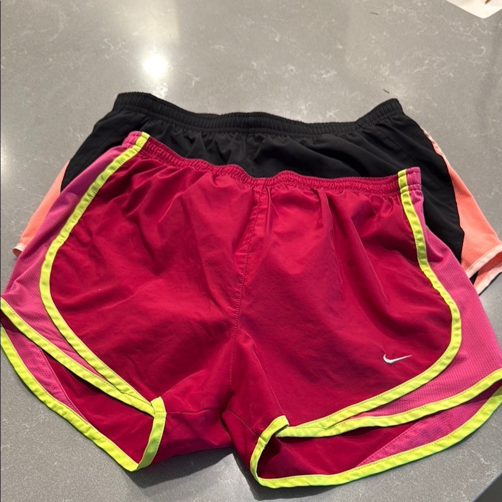 Nike Women's Red and Black Athletic Shorts Bundle